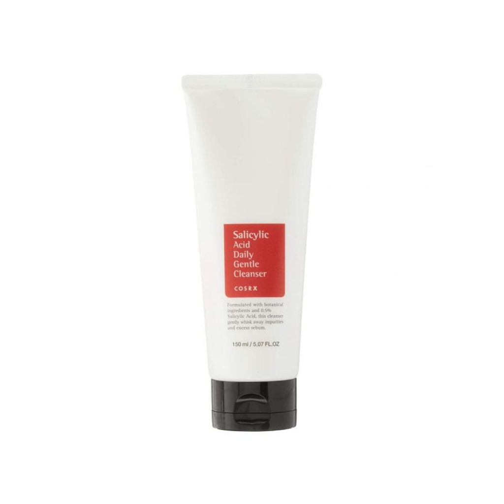 Limpiador facial suave de uso diario con ácido salicílico, 150 ml.